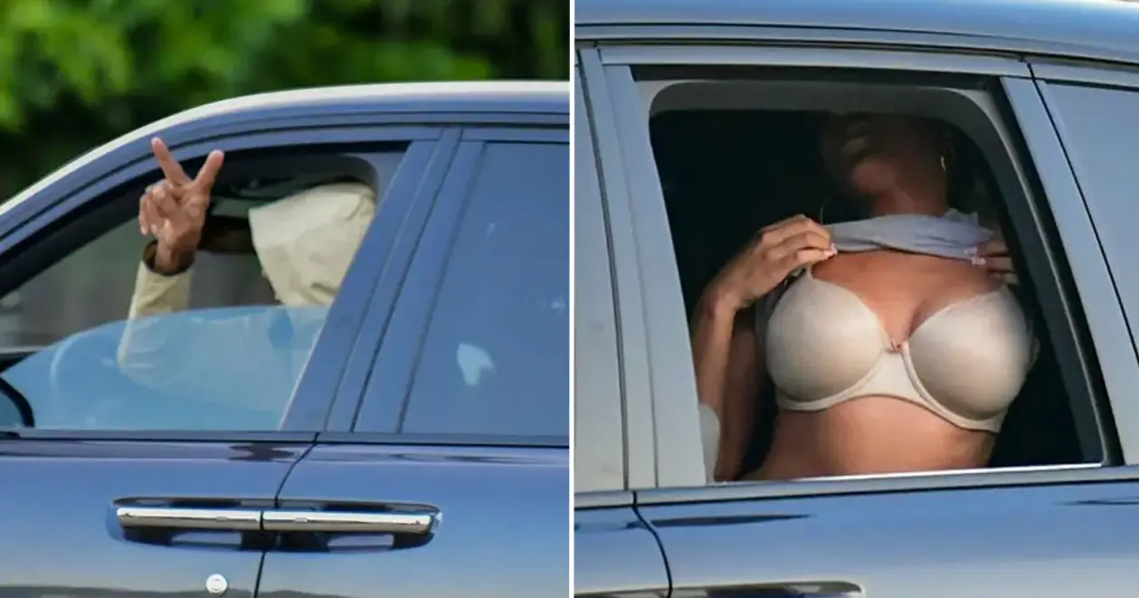 Дівчина легенди НБА показала груди з вікна автомобіля. Сам баскетболіст знаходився за кермом 