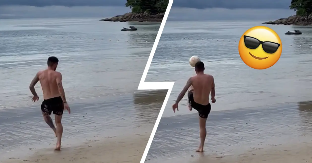 💪 Цітаішвілі продемонстрував свою футбольну техніку на березі Андаманського моря (Відео)
