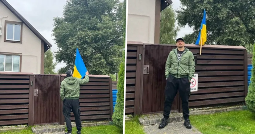 Усик повернувся у Ворзель. Розмістив прапор України на будинку, який захоплювали російські війська