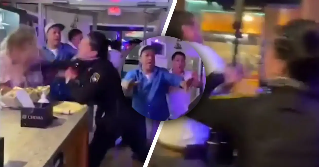 Полицейская в стиле тайского бокса разбросала дебоширов в баре. Просто оцените эту технику