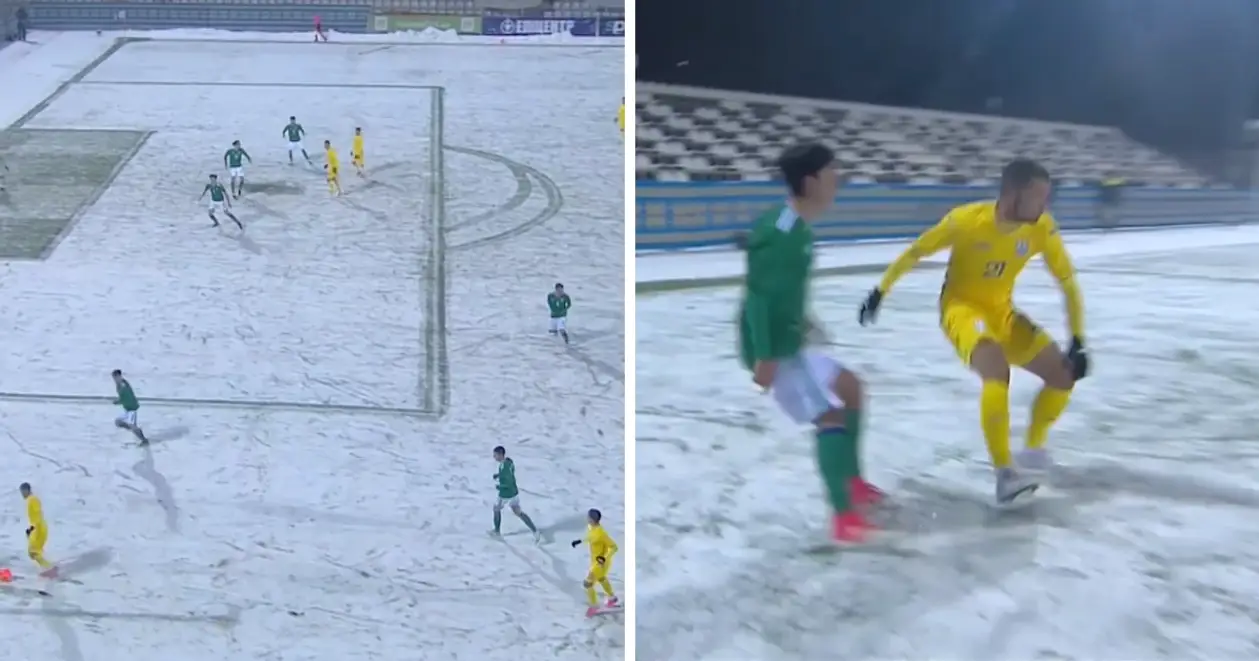 Украинская молодежка разгромила соперника в очень снежном матче ❄❄❄