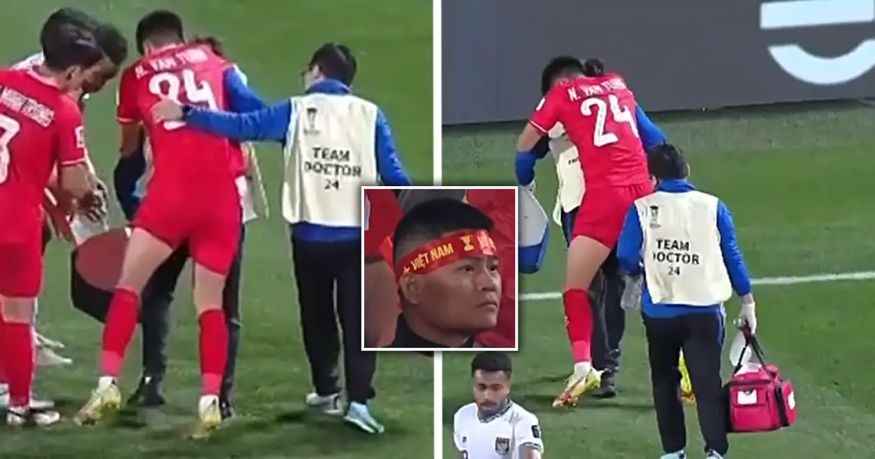 😅 Мем дня: на Кубку Азії не знайшли ноші та винесли гравця на спині, коли той травмувався