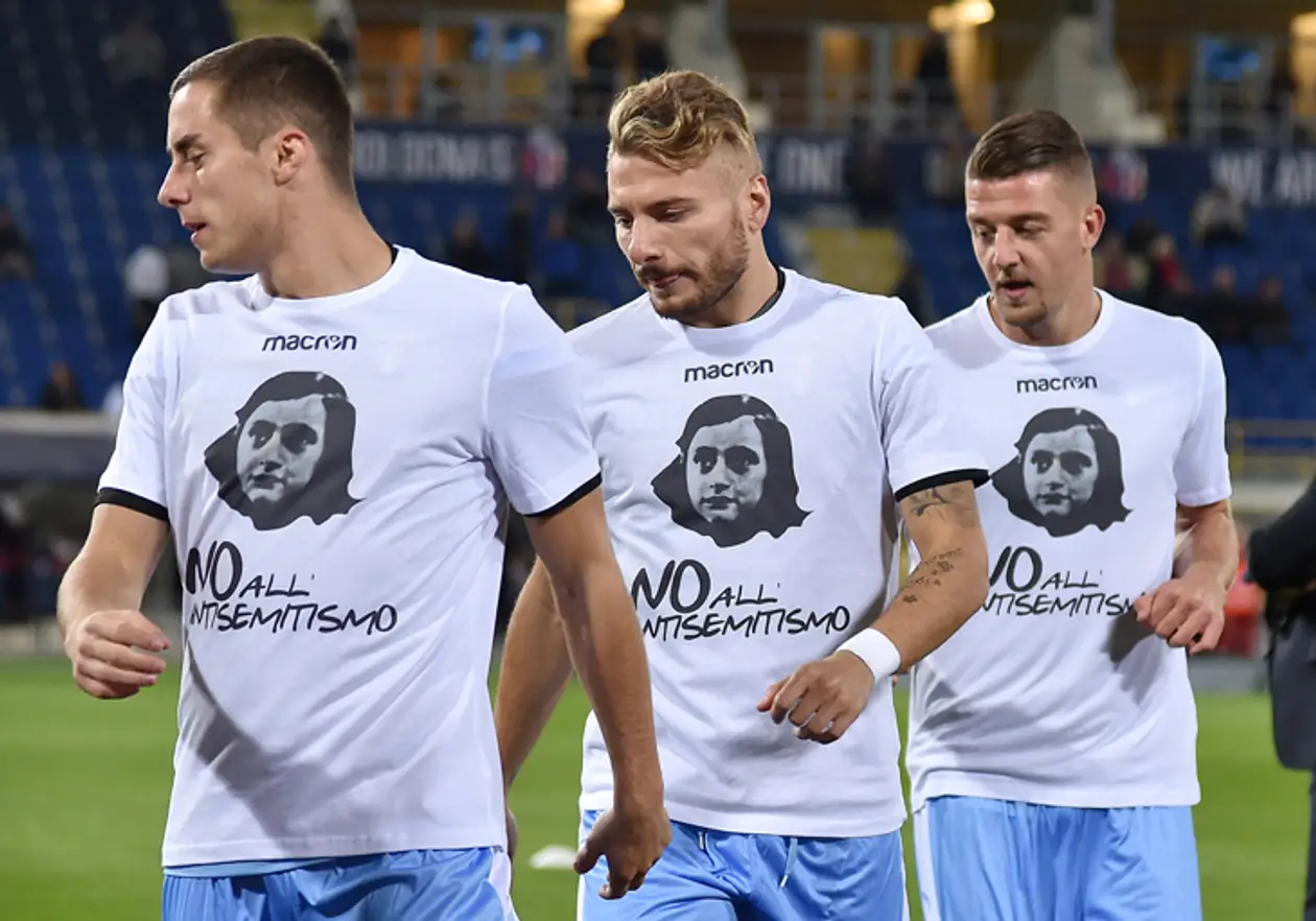 Игроки «Лацио» вышли в футболках с портретом Анны Франк