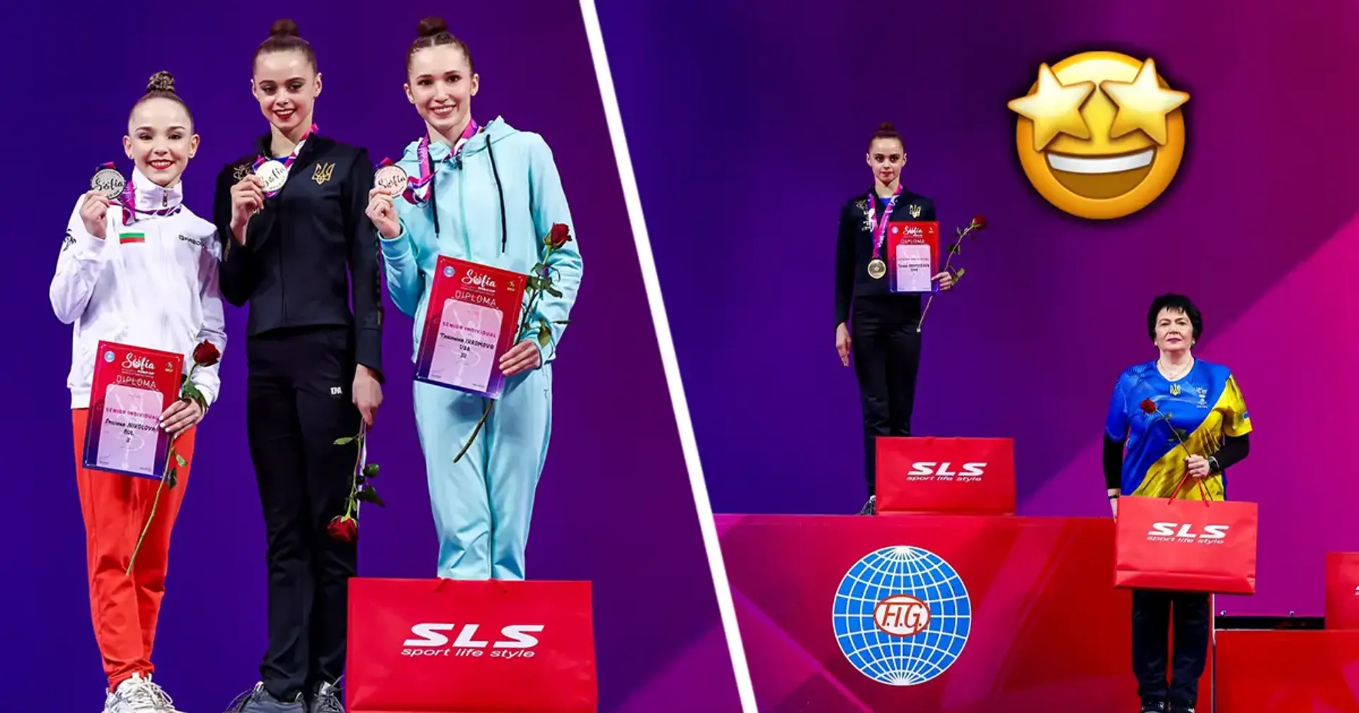 📸 Фотомиттєвості церемонії нагородження Онофрійчук після перемоги у багатоборстві на етапі КС в Софії