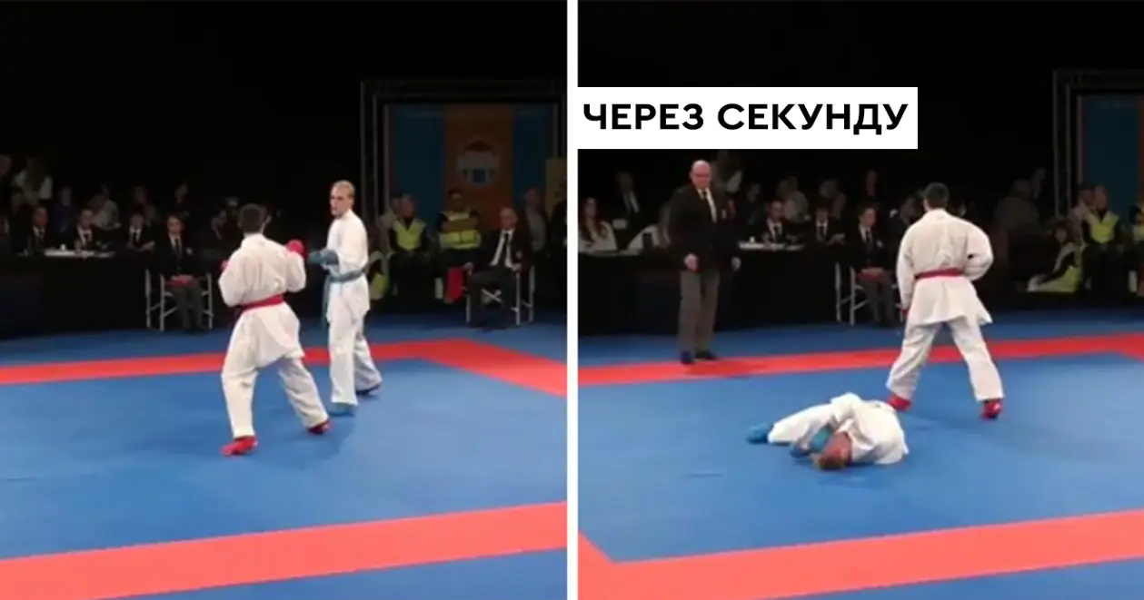 Мощный капитан сборной Украины по каратэ. Его атаки, как молнии