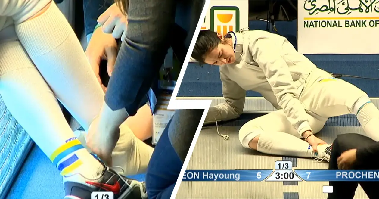 Украинская шаблистка во время полуфинала юниорского ЧМ подвернула ногу, но на морально-волевых вернулась и закончила схватку