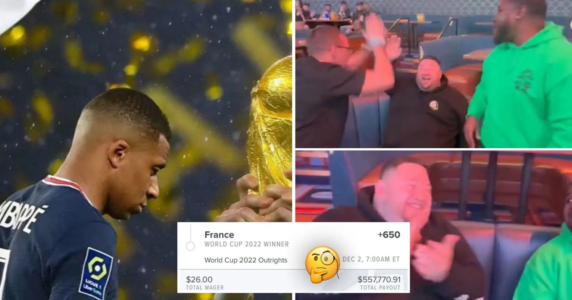 🔥 Беттер, який міг виграти 557 тисяч $ якби Франція перемогла на ЧС, здійснив CashOut і отримав 283 тисячі