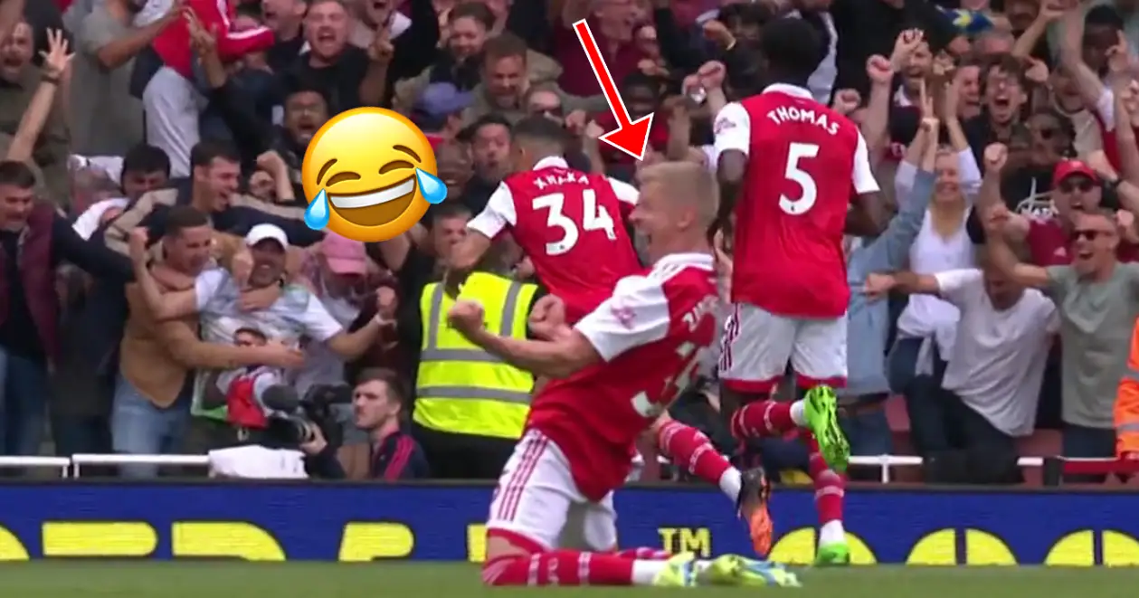 🤣 Божевільний! Камери зловили святкування Зінченка після третього голу «Арсенала» (Відео)