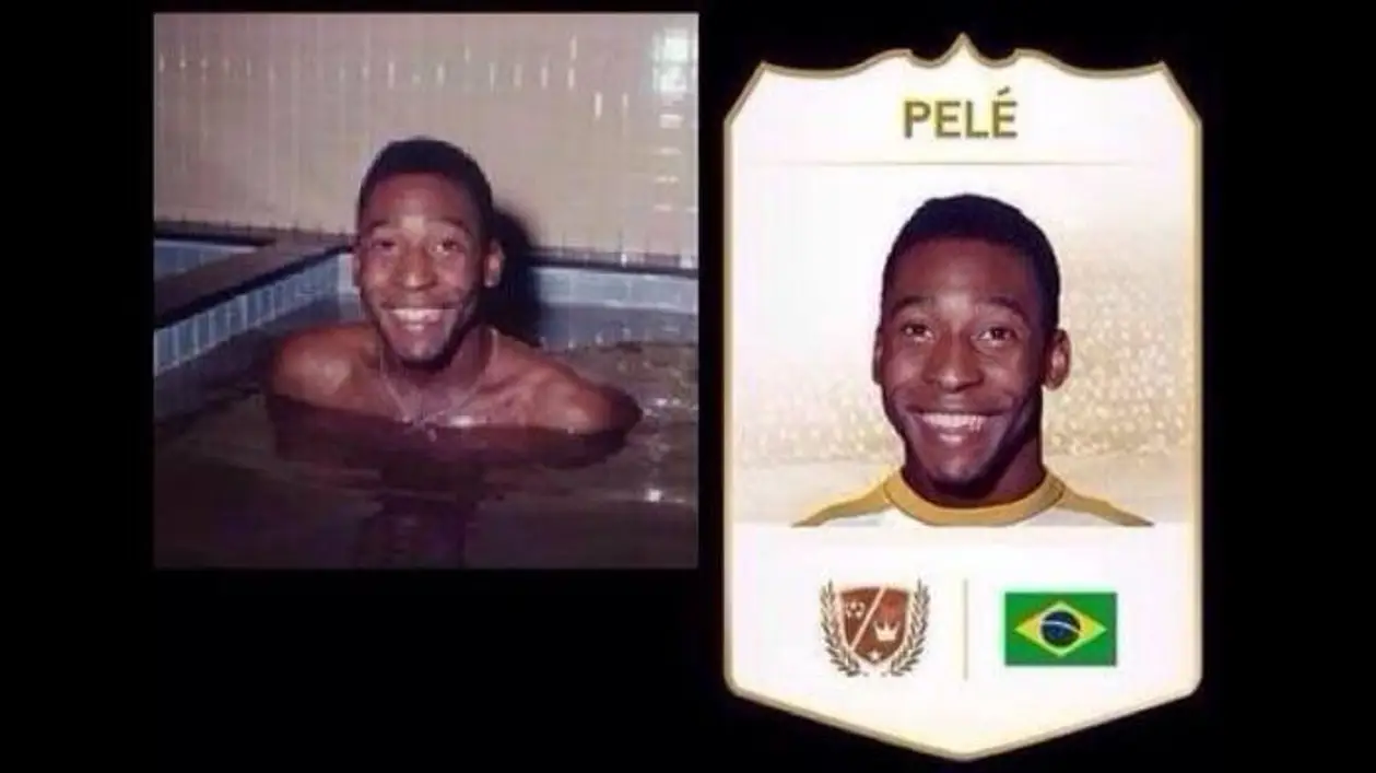 Для карточки в FIFA 18 взяли фото Пеле в бассейне