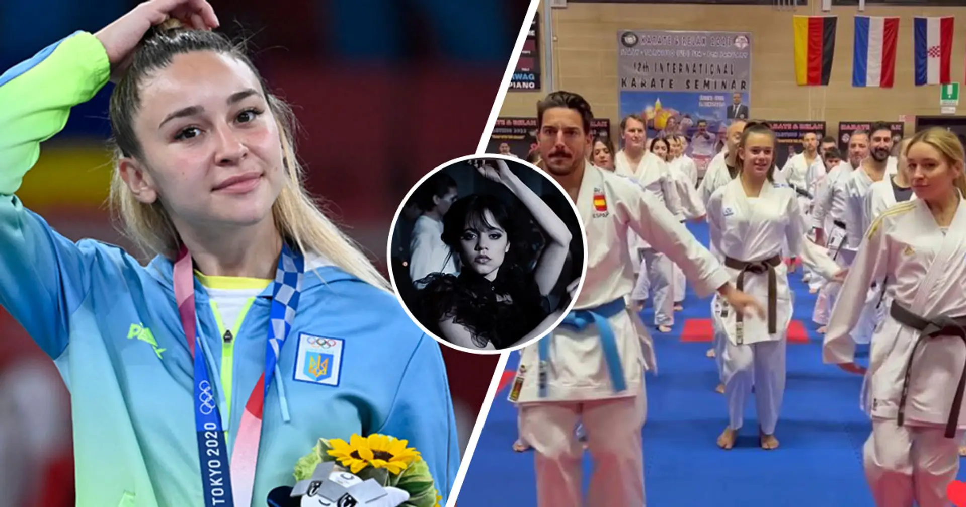 Відео дня! Каратистка Анжеліка Терлюга підштовхнула сотню спортсменів на відомий танець з серіалу «Венздей» 