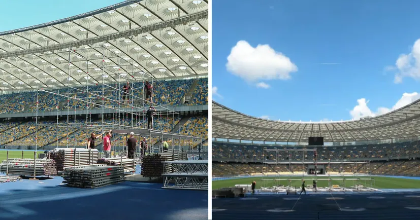 Серьезный подход: на НСК Олимпийский готовят фан-зону к матчу Нидерланды – Украина