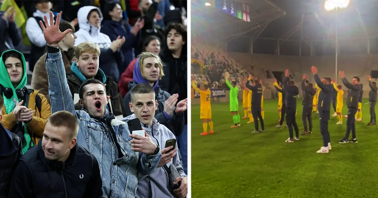 Гравці української молодіжки не забули подякувати вболівальникам після фантастичної перемоги над Англією 