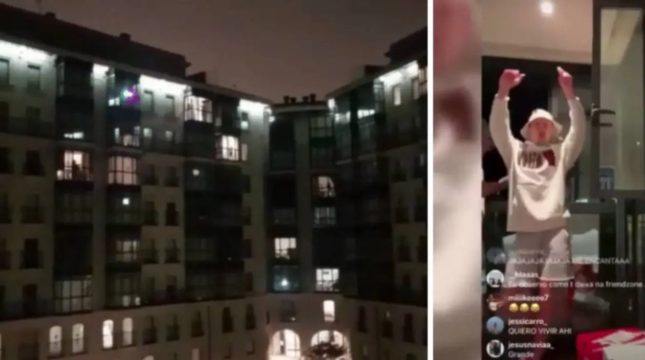 Футболист «Атлетико» устроил диджей-сет на балконе. Соседи ответили световым шоу