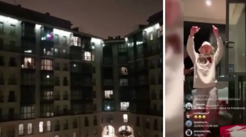 Футболист «Атлетико» устроил диджей-сет на балконе. Соседи ответили световым шоу