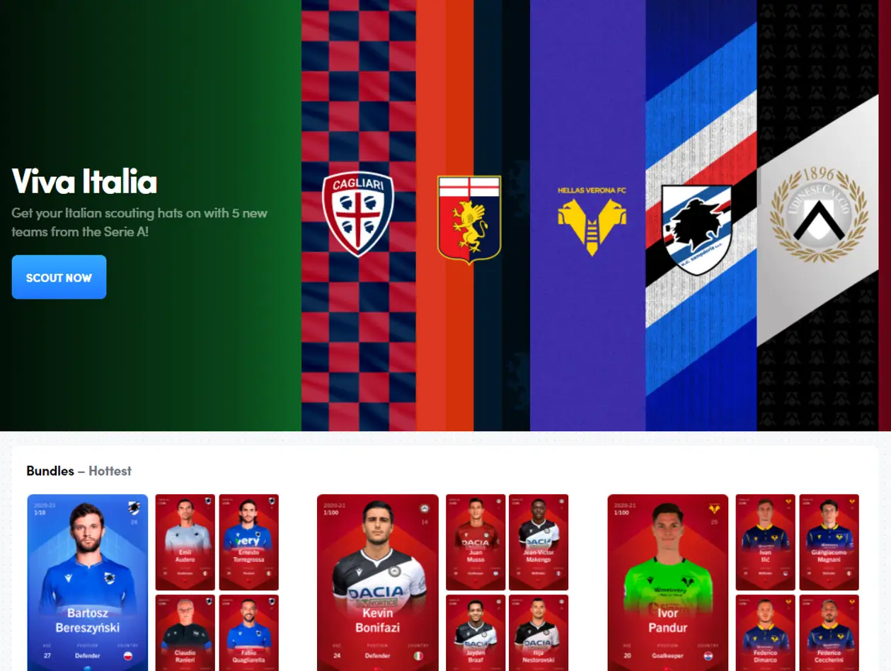 5 новых итальянских клубов присоединились к футбольному фэнтези Sorare