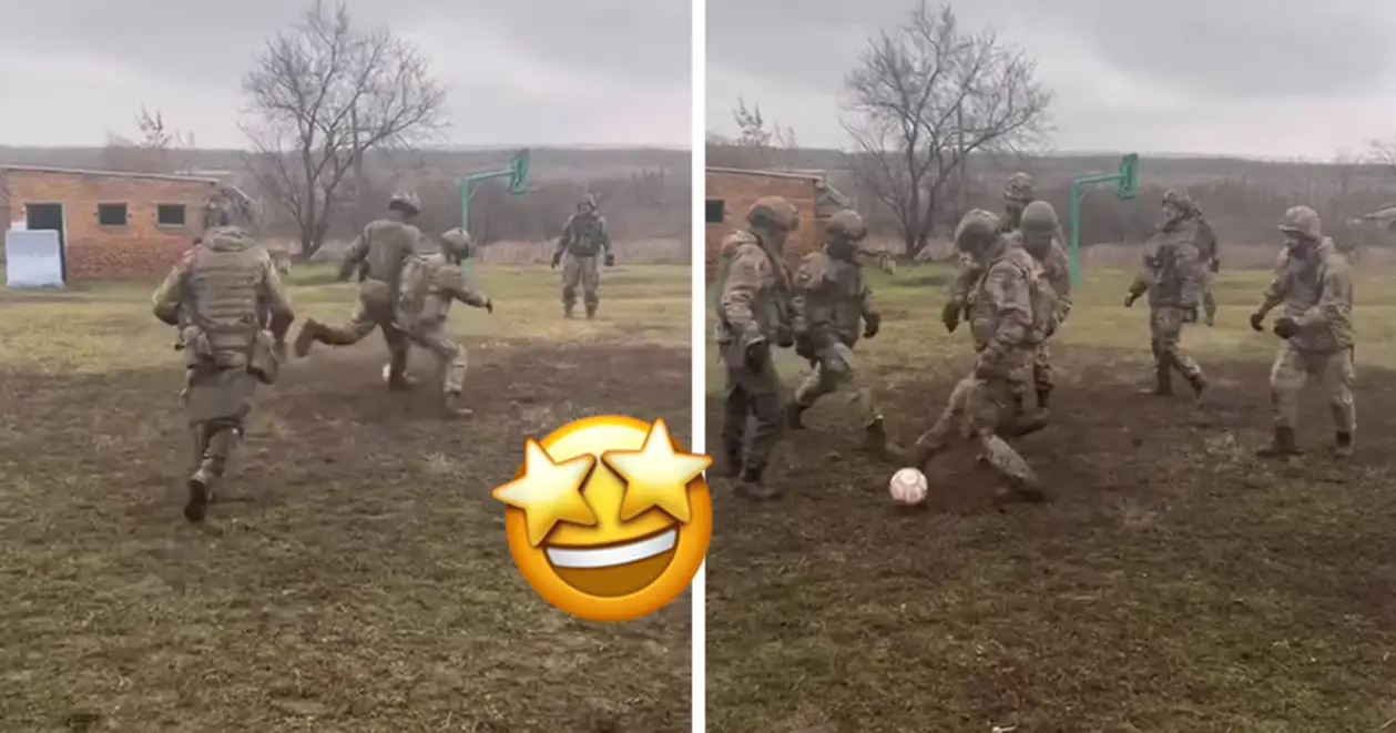 У шоломах та бронежилетах. Як військові ЗСУ грають у футбол на передовій (ВІДЕО) ⚽️