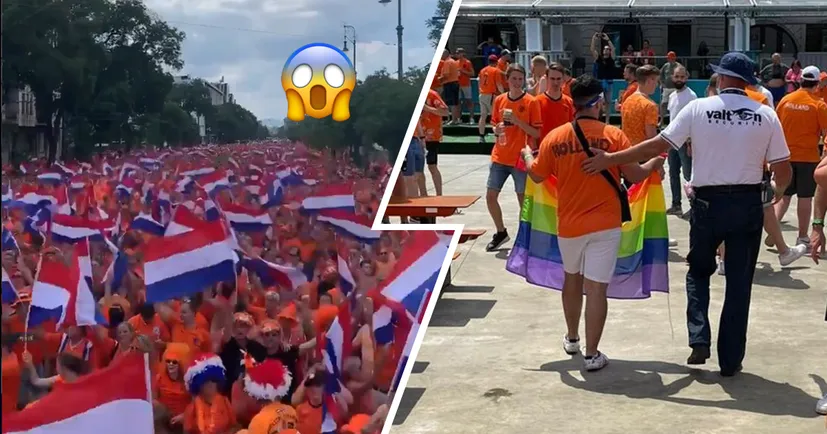 Нидерландские фаны приехали в Будапешт целой армией. Но со скандалом – у них изымают флаги ЛГБТ