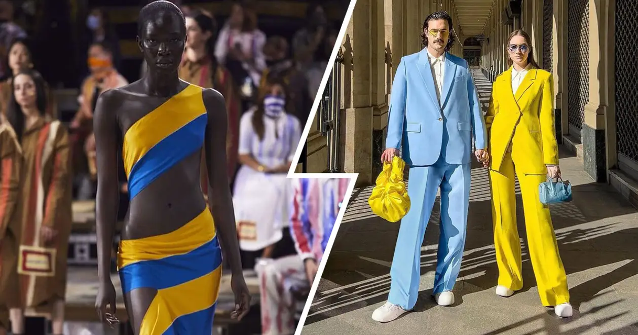 Світ високої моди також підтримав Україну. Головний тренд фешн-тижня у Парижі – синьо-жовті кольори