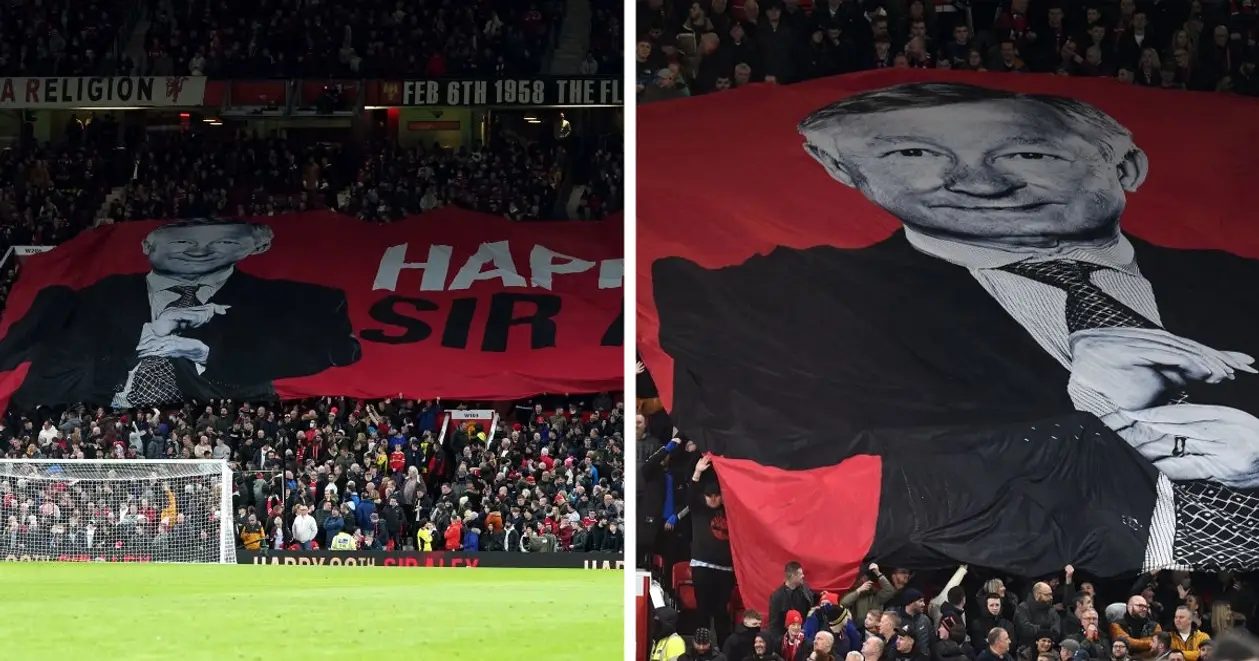 Фанаты «Манчестер Юнайтед» поздравили сэра Алекса с юбилеем на матче с «Бернли» крутым перформансом