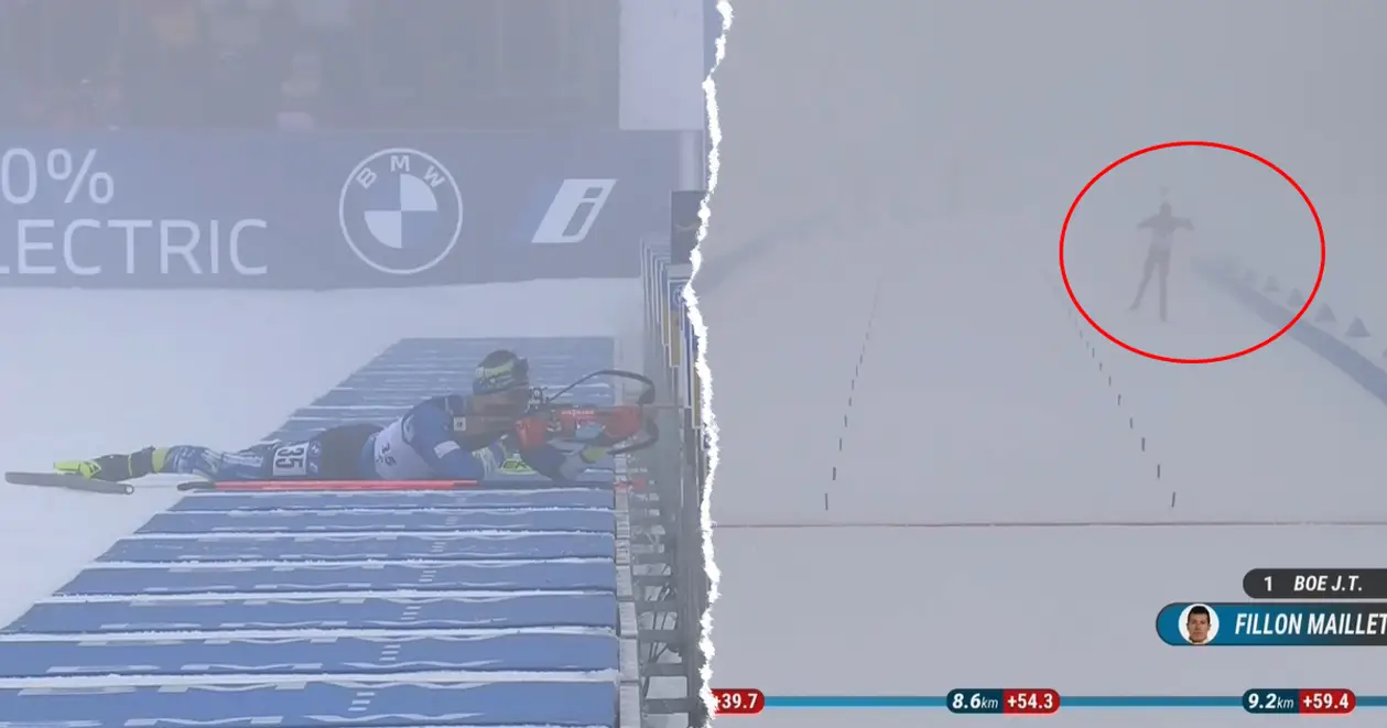 Чоловічий спринт на ЧС-2023 ледве не скасувати через сильний туман. Біатлоністи змагаються, неначе в молоці