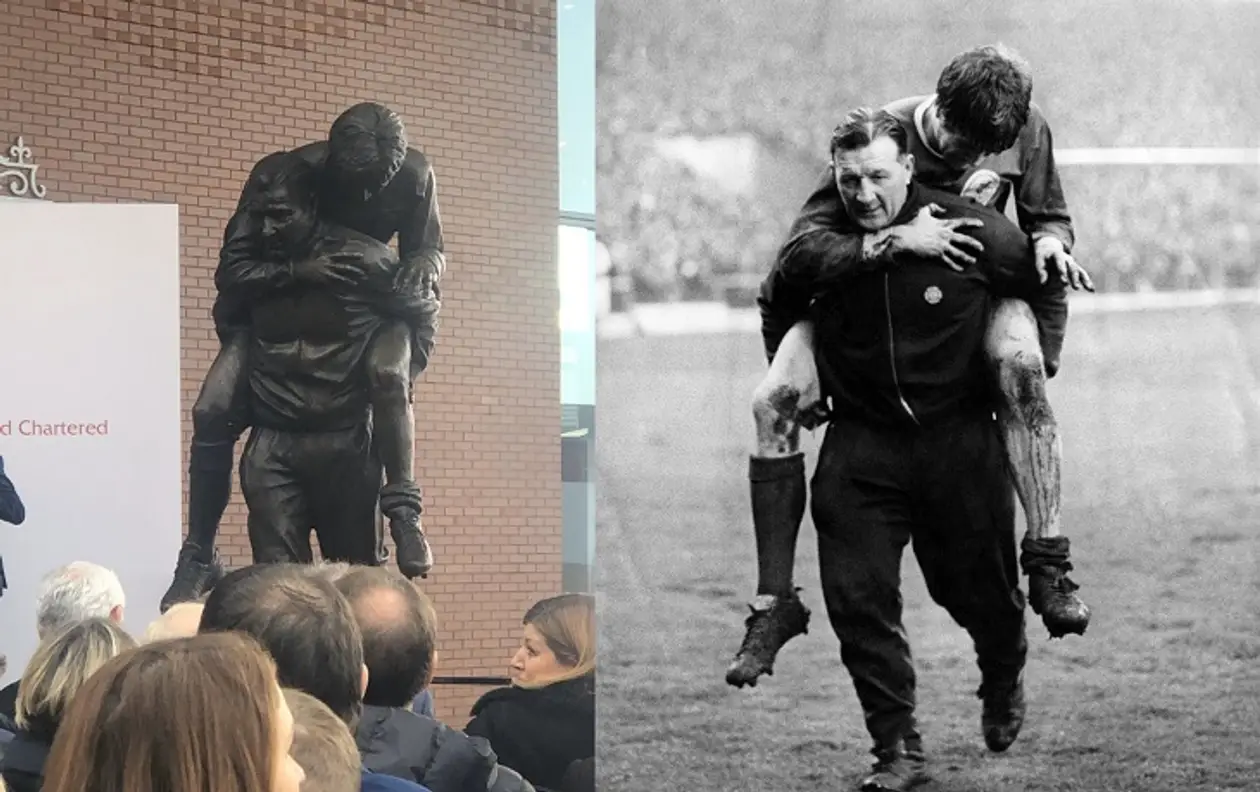«Ливерпуль» увековечил знаменитое фото: Боб Пэйсли уносит с поля травмированного Эмлина Хьюза