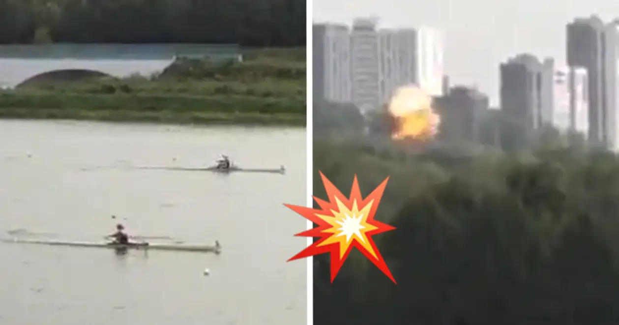 У Москві вибухнув беспілотник. Відео потрапило у трансляцію чемпіонату Росії з веслування 