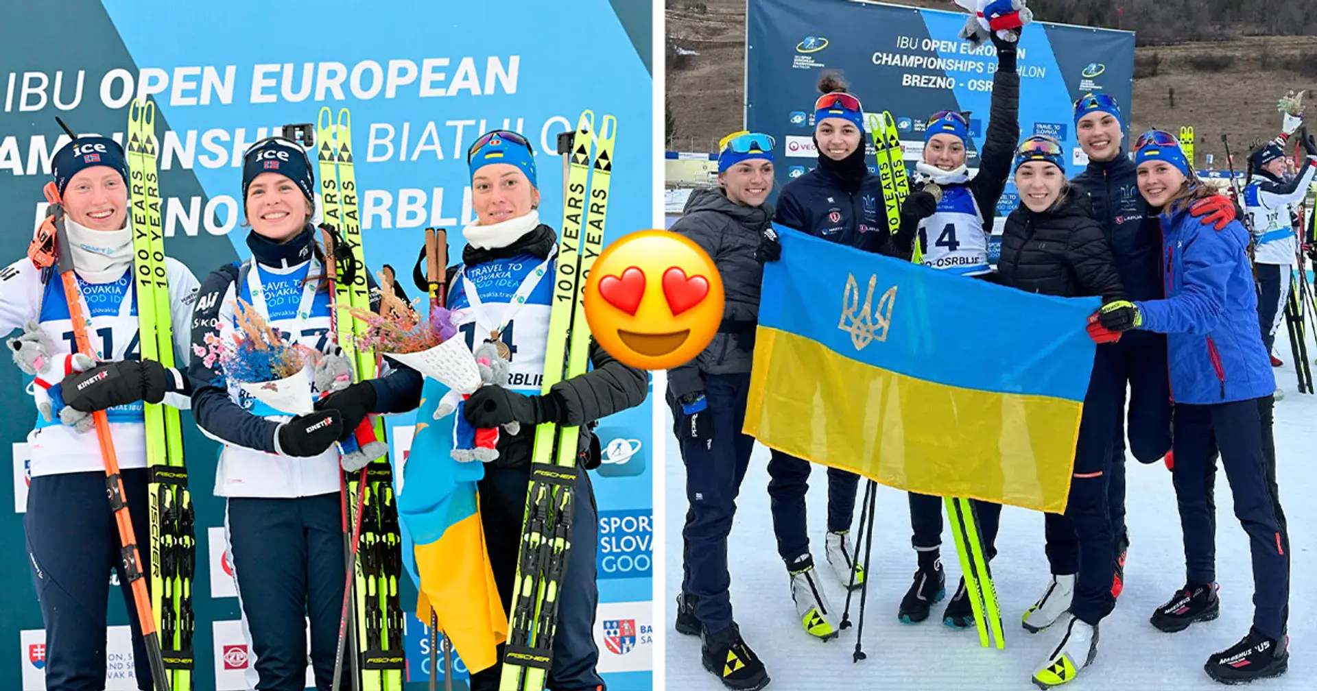 🇺🇦 Дмитренко вийшла на нагородження з українським прапором після дебютної медалі на ЧЄ з біатлону