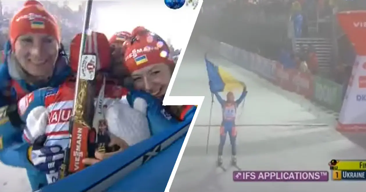 Видео мощной победы сборной Украины в эстафете Оберхофа-2013. Вита финишировала с флагом