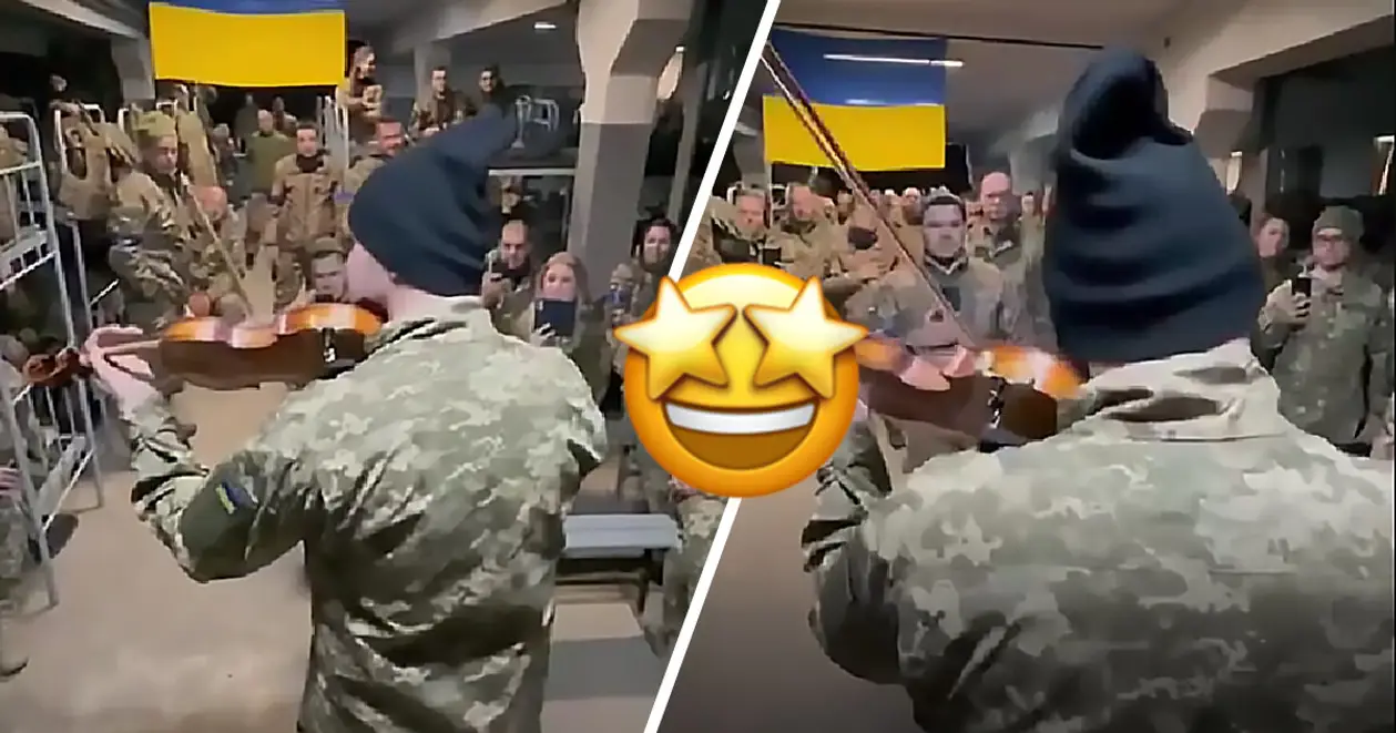 Неймовірно! Військовий виконав гімн України на скрипці прямо у казармі