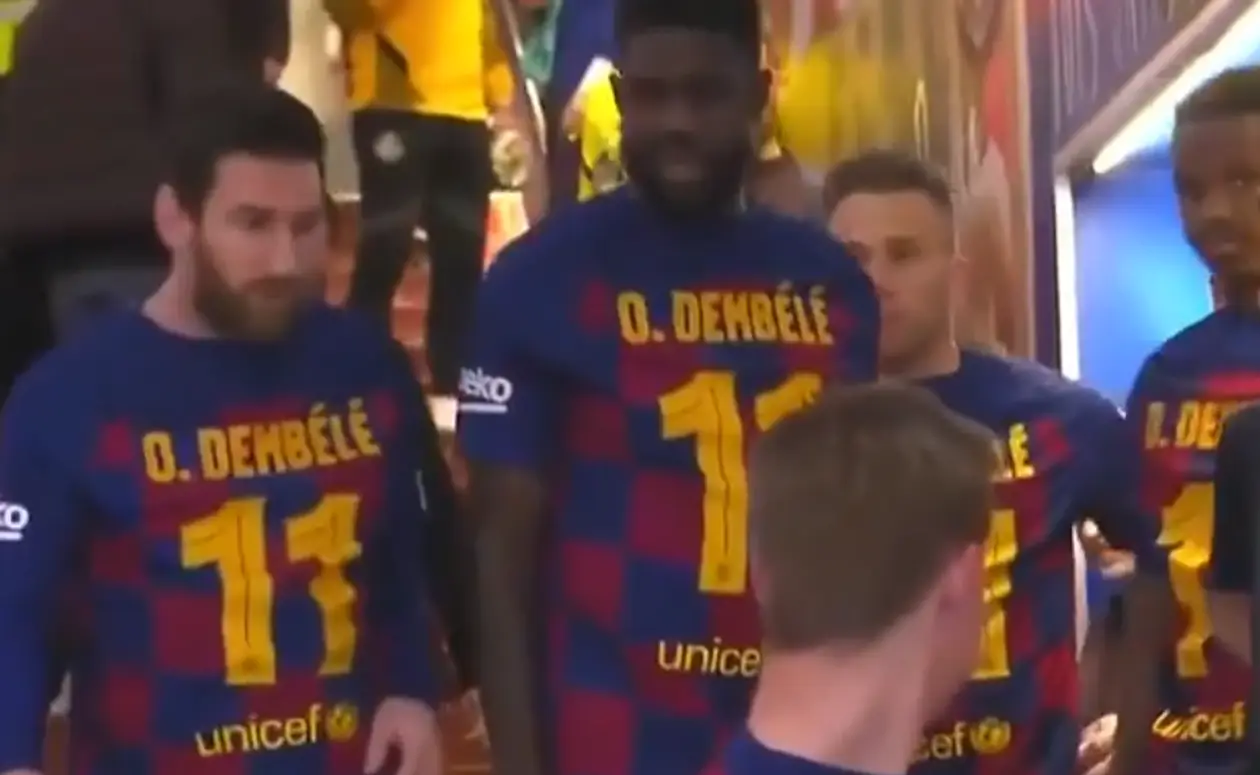 Игроки «Барселоны» вышли на матч против «Хетафе» в футболках в поддержку Дембеле
