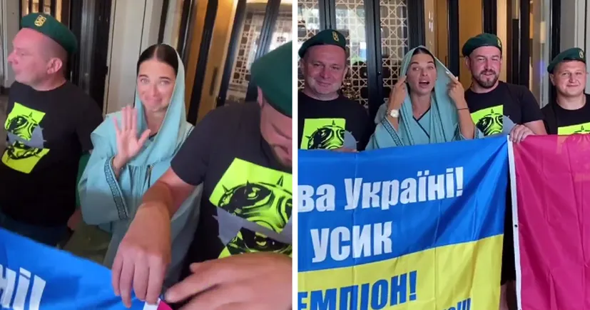 🔥 Дружина Усика разом з українськими прикордонниками зарядила «путін х###о»(ВІДЕО)