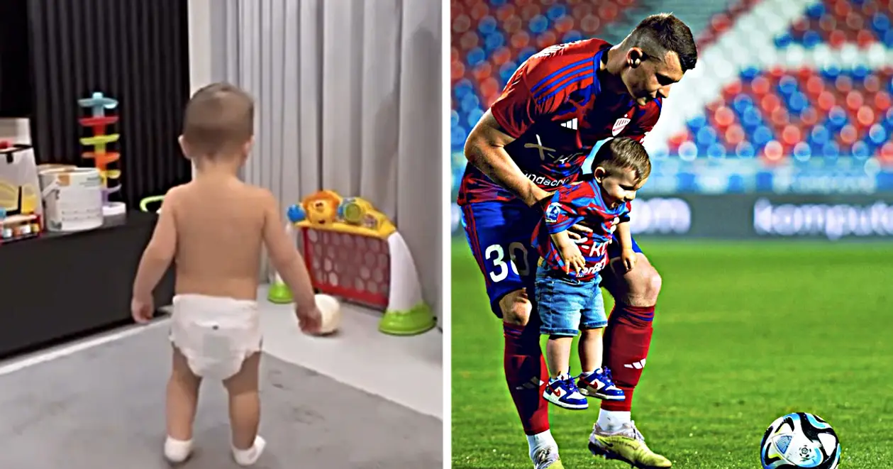 Син Кочергіна уже потрохи починає грати в футбол. У нього непогано виходить, як на свій вік