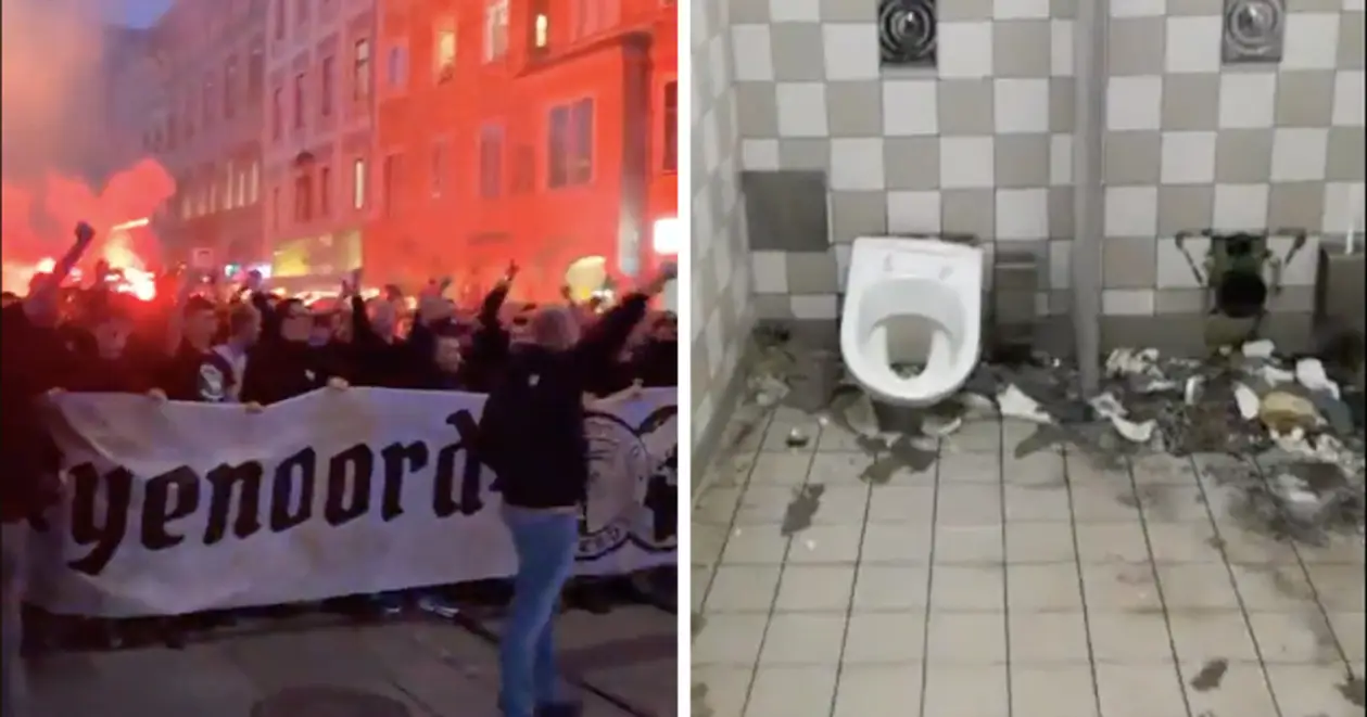 Фани «Феєноорду» покуражилися на виїзді в Австрії: галасливі марші в центрі Граца, заворушення на матчі та зруйнований туалет