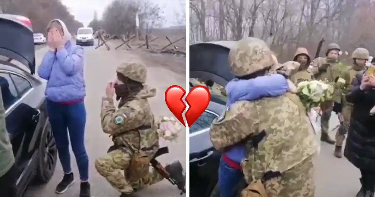 Український військовий зробив пропозицію дівчині на блокпосту. Найромантичніше, що ви сьогодні побачите