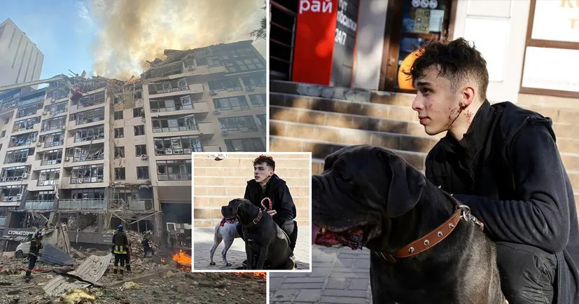 Хлопчина, що проживав у зруйнованому росіянами будинку, був поранений та загубив свою собаку (+ФОТО)