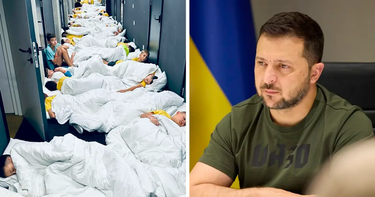 Кадри з ночівлею дітей в коридорі потрапили в болюче відео на сторінці Володимира Зеленського 