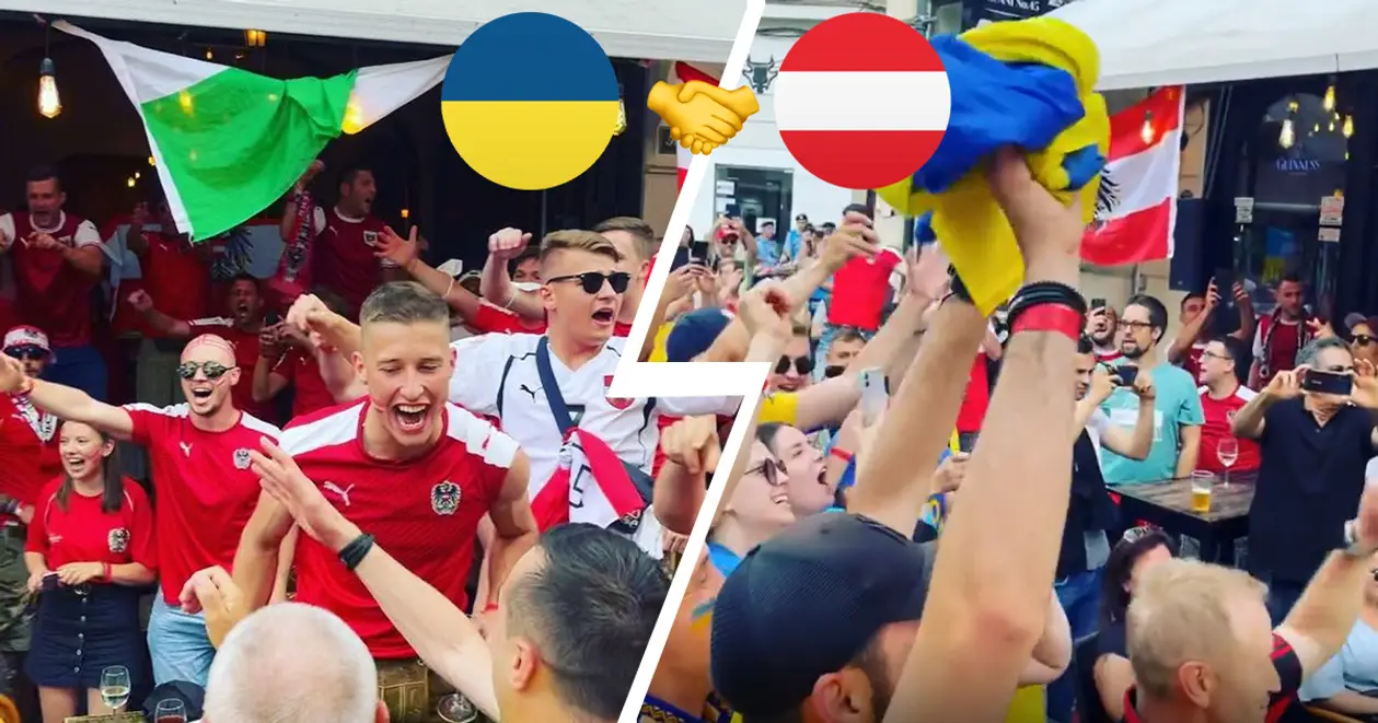 «Україна! Австрія!» Фанати влаштували круту перекличку перед вирішальним матчем їхніх збірних 😍
