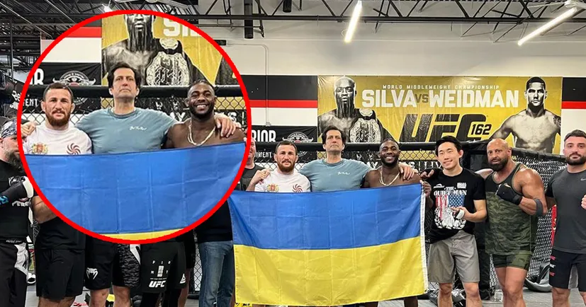 Грузинський боєць UFC з командою підтримали Україну. Прапор тримає і Алджамейн Стерлінг