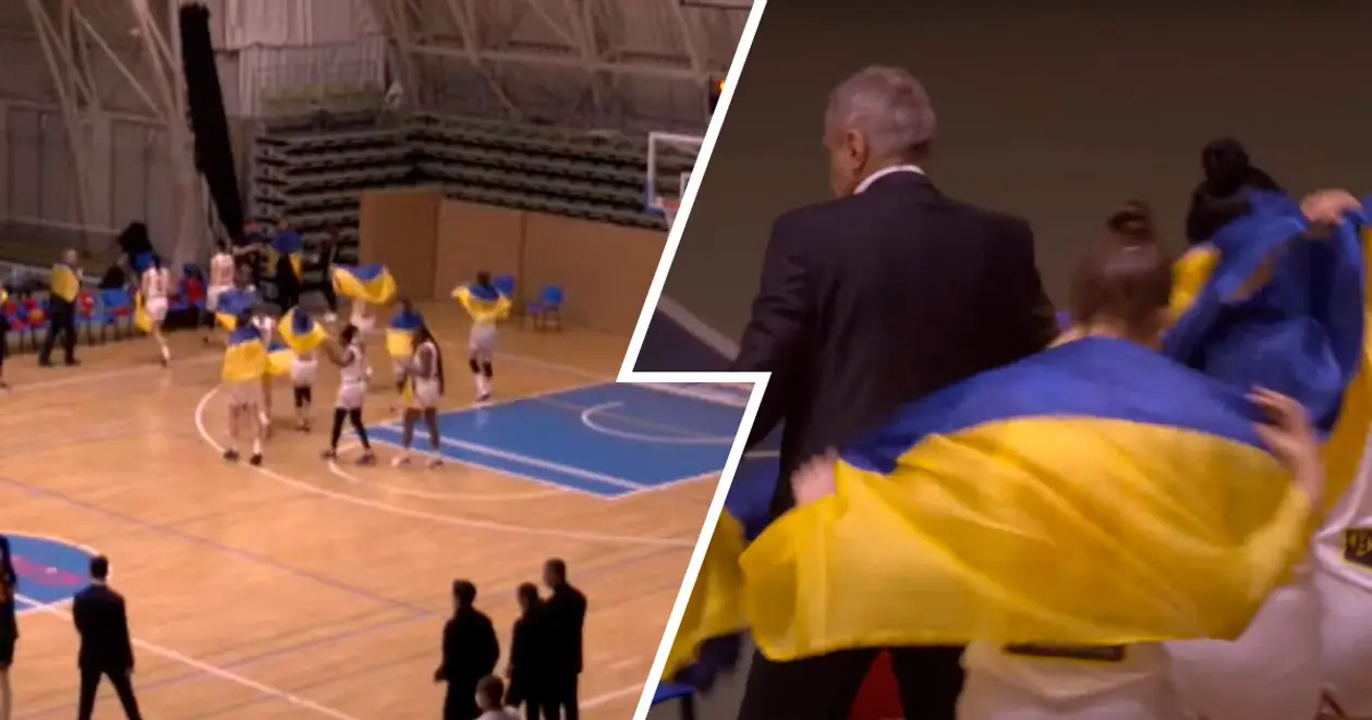 Жіночий «Прометей» вийшов на матч Єврокубка із українськими прапорами 👏