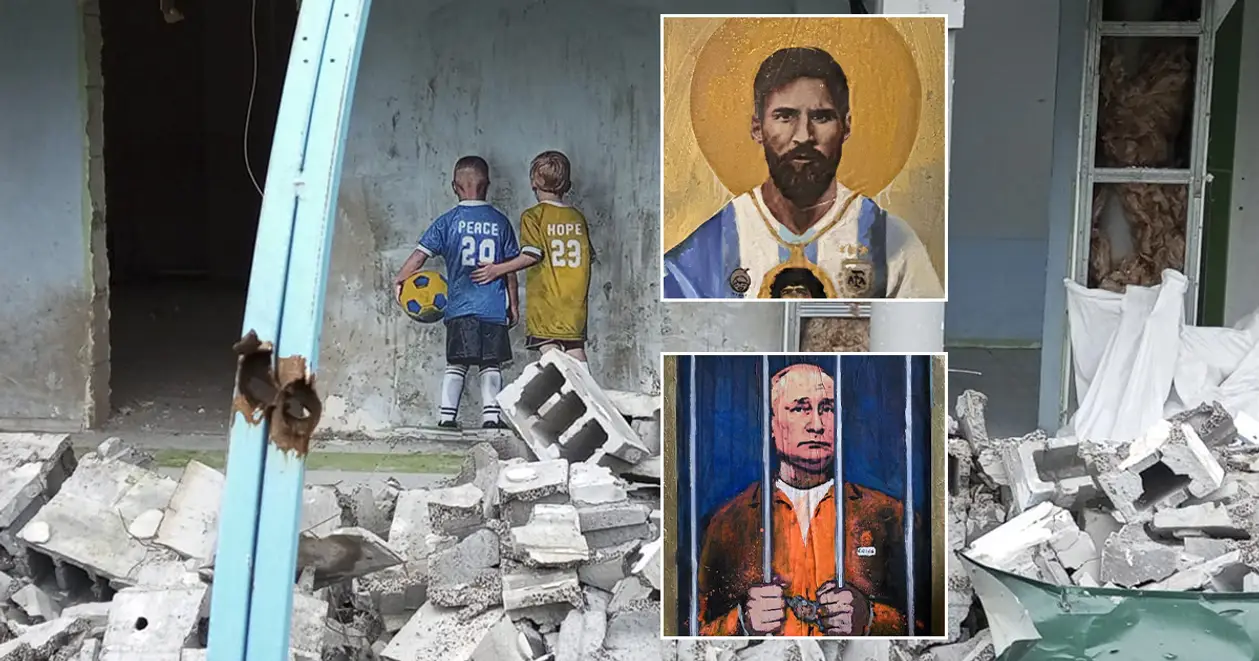 В Україну завітав вуличний художник TVBOY: він обожнює футбол та «посадив» Путіна за ґрати