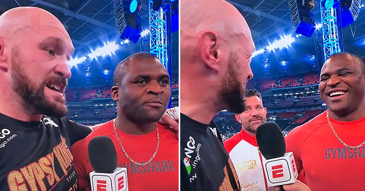 Тайсон Ф’юрі і Френсіс Нганну зустрілись на Вемблі. Схоже, це буде найпотужніший кросовер боксу та UFC