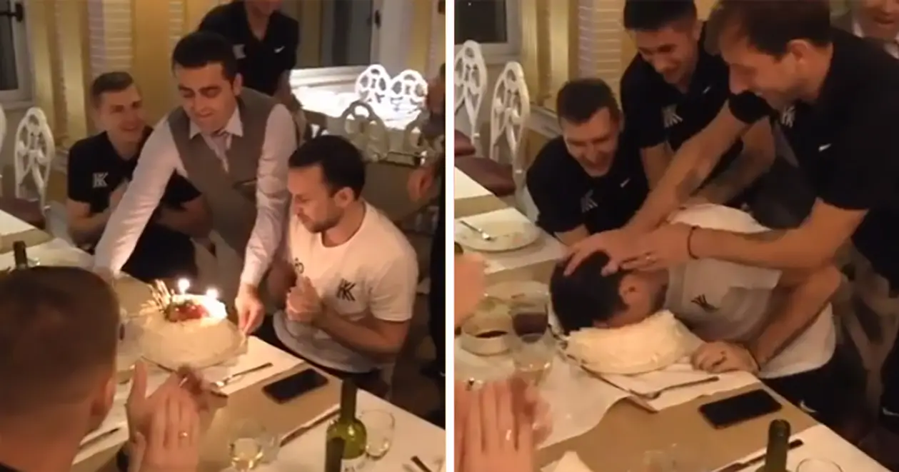 Самое смешное видео дня. Богданов отпраздновал День рождения с тортом на лице 😂