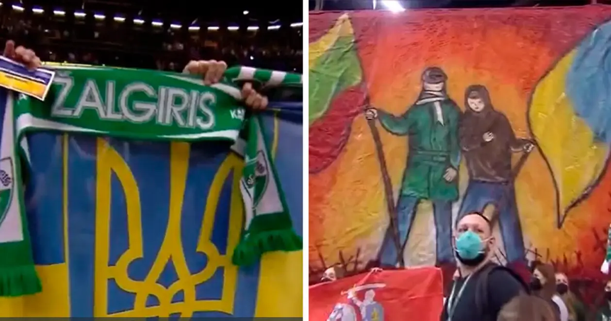 Пісня «Пирятина», «Stop War» замість прізвищ та синьо-жовта форма. Підтримка України на матчі Євроліги у Литві