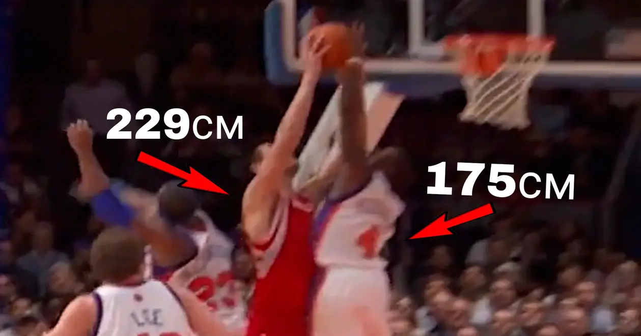 ⛔ Згадуємо один з найепічніших блоків в історії НБА: як 175-сантиметровий Робінсон накрив 229-сантиметрового Яо