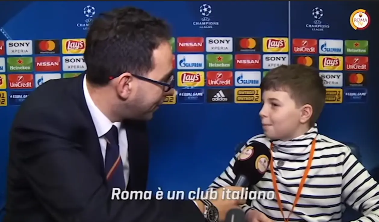 11-летний мальчик стал журналистом на матче «Шахтер» – «Рома» и поговорил с тренерами, и Тотти