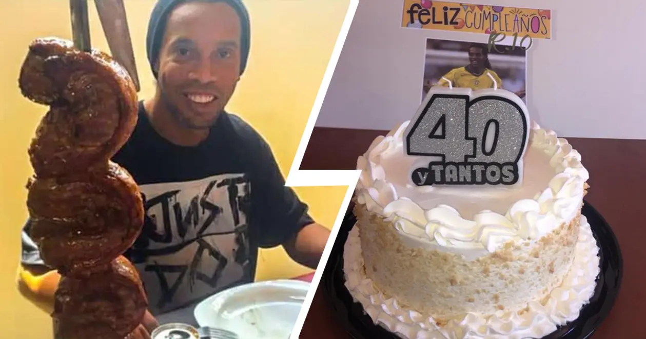 Роналдиньо отметил день рождения в тюрьме: подарили тортик и дали пожарить барбекю