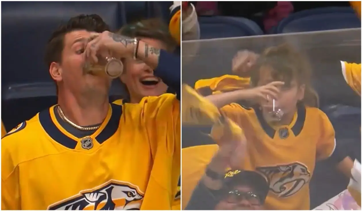 Вболівальник залпом випив пиво під час матчу НХЛ, далі за справу узялася його донька 😱