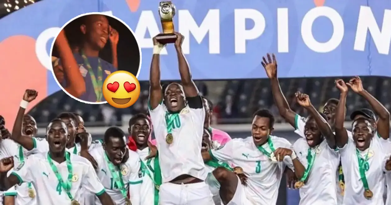 💙🤍 Діалло святкує перемогу у молодіжному Кубку Африки у футболці «Динамо»