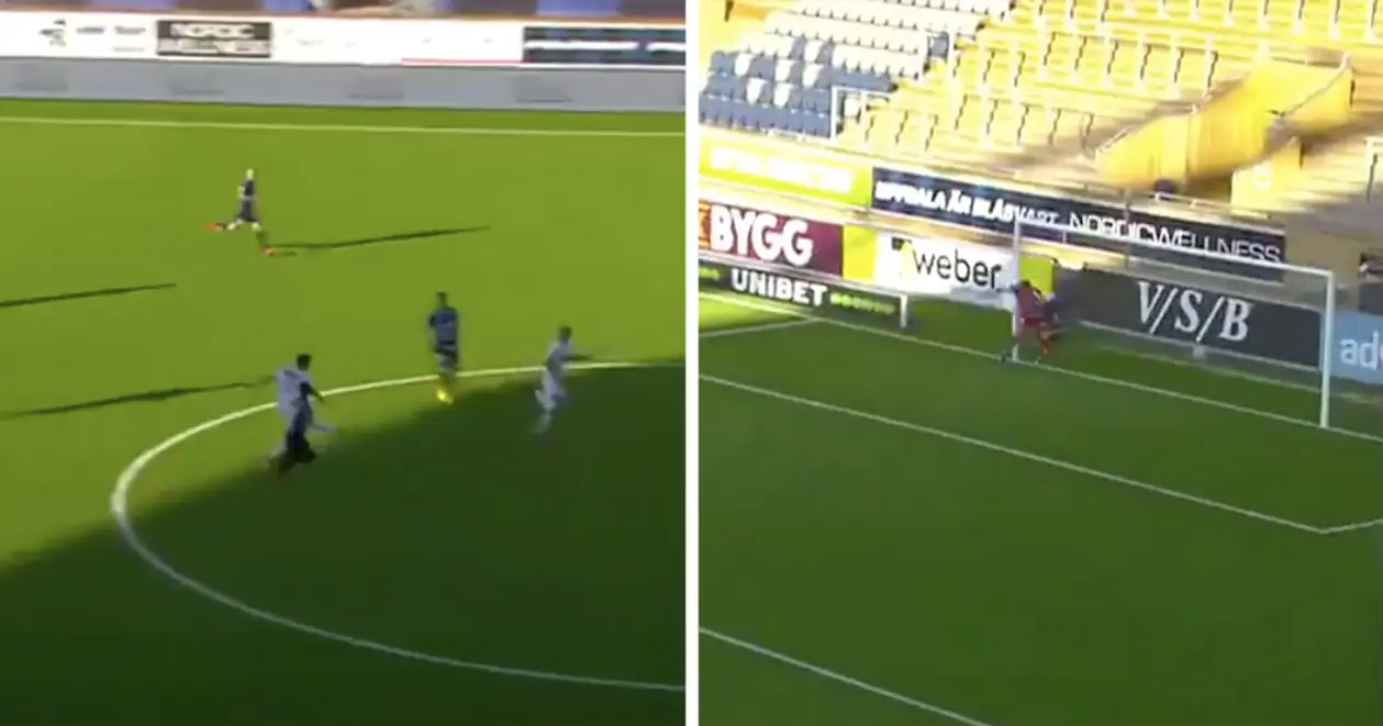 Невероятный гол из Швеции: игрок перебросил вратаря со своей половины поля