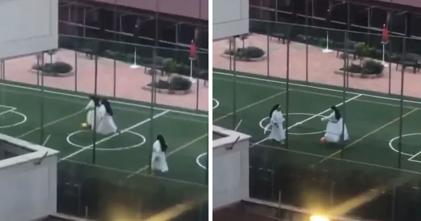 Ничего необычного, просто римские монахини играют в футбол